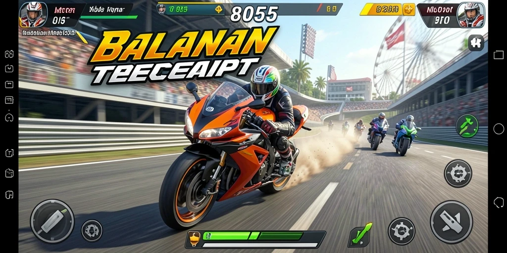 Tampilan gameplay seru dalam 8055 dengan aksi balapan cepat.
