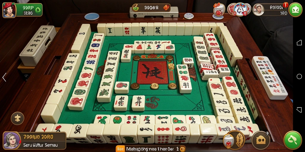 Tampilan utama gameplay Mahjong 99RP yang menakjubkan.