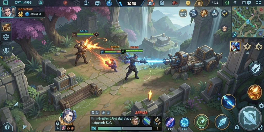 Tampilan menarik dari gameplay strategis API66 menunjukkan pertempuran seru.