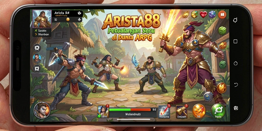 Tampilan seru saat bertarung dalam <strong>ARISTA88</strong> di dunia fantasi.
