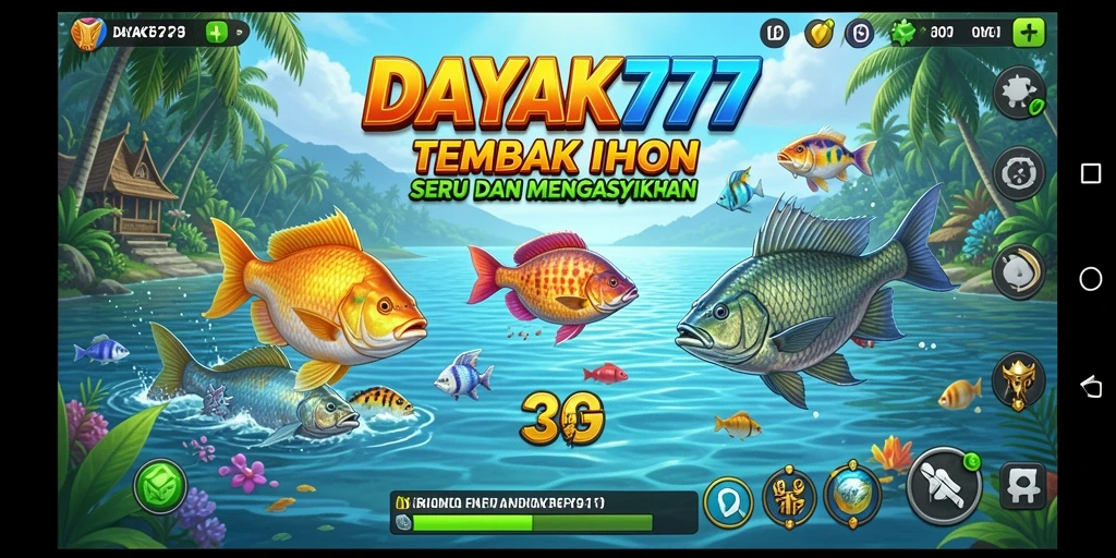 Gameplay seru Tembak Ikan di DAYAK777 dengan ikan beragam.