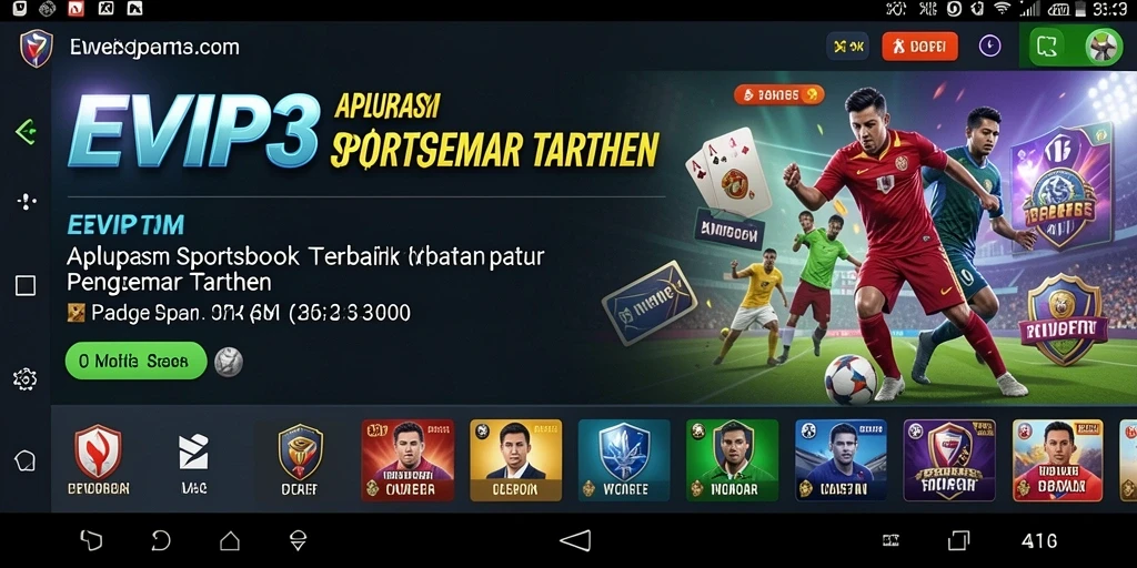 Tampilan gameplay Sportsbook yang menarik dan interaktif dalam EVIP3.