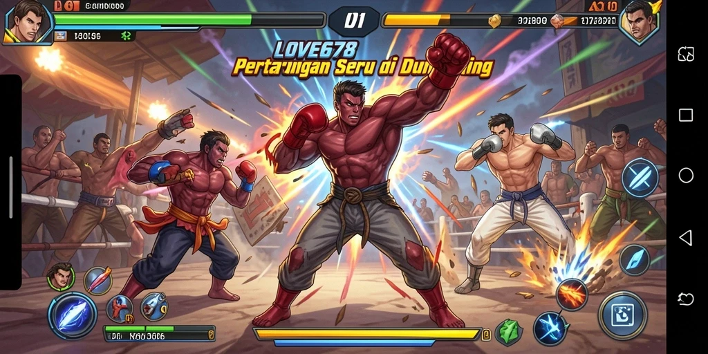 Tampilan gameplay LOVE678 dengan pertarungan yang dinamis.