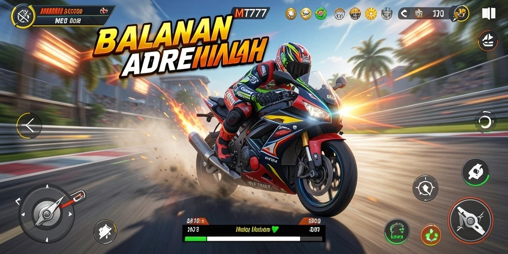 Gameplay seru motor balap di MT777, penuh aksi dan kecepatan.