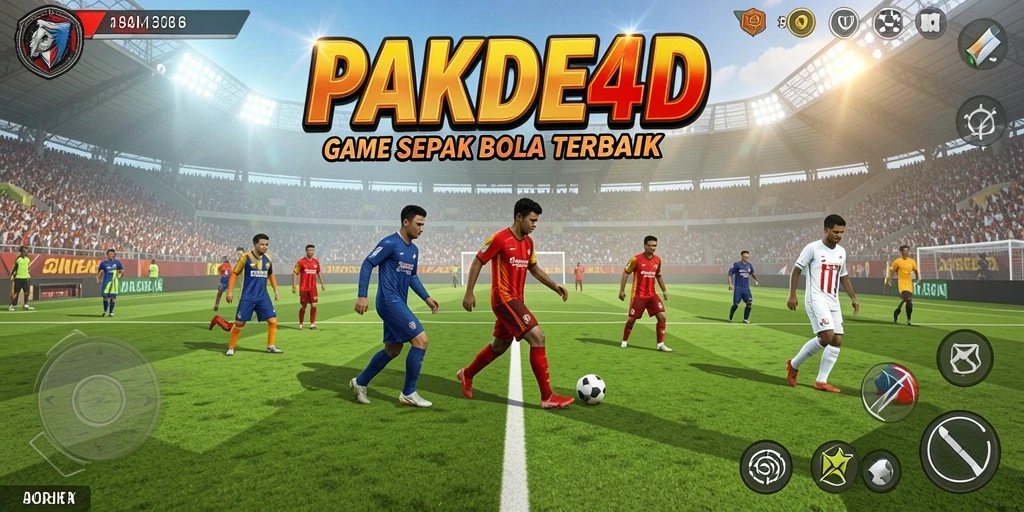 Screenshot utama PAKDE4D menampilkan serunya pertandingan sepak bola.