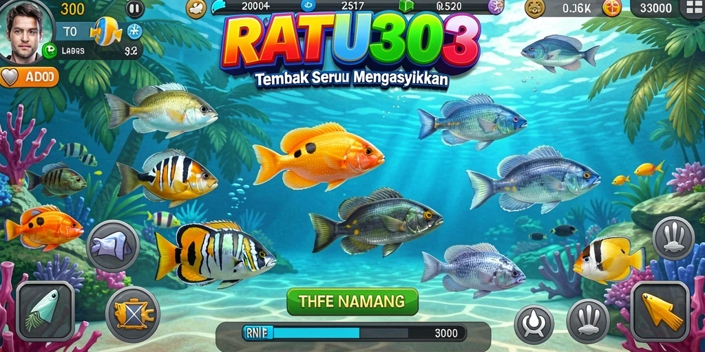 Screenshot dari gameplay Tembak Ikan yang mengasyikkan di RATU303.