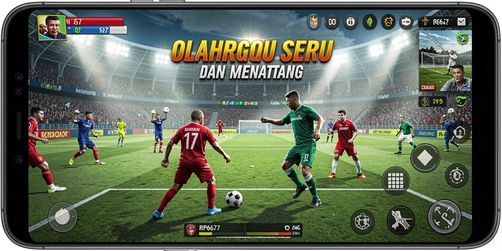 Screenshot RP6677 menampilkan aksi seru dalam permainan olahraga.